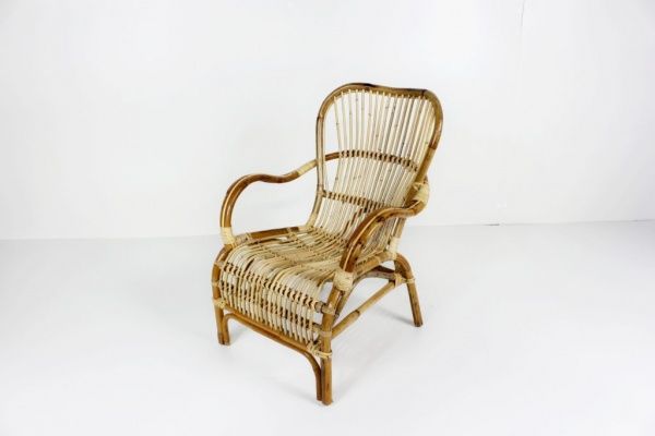 Кресло Cruzo Плай из натурального ротанга светло-коричневый 