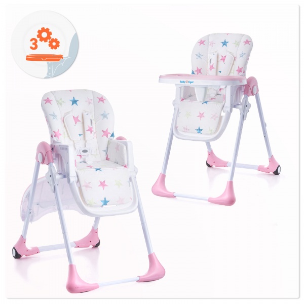 Стульчик для кормления Kinderkraft Babytiger Kiki Розовый