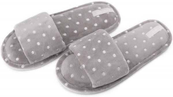 Тапки домашние Twins HS-VL велюровые в горошек р. 40 серый 