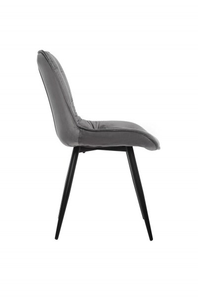 Стул обеденный Плото велюр серый/черный