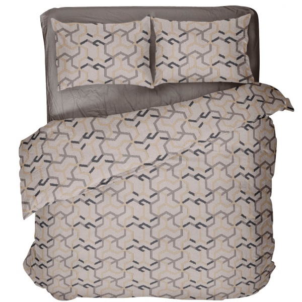 Комплект постільної білизни 2,0 Vibe бежево-коричневий UP! (Underprice) 