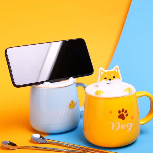 Чашка с крышкой Phone Break Blue 400 мл A0520-JZ20S08B Astera