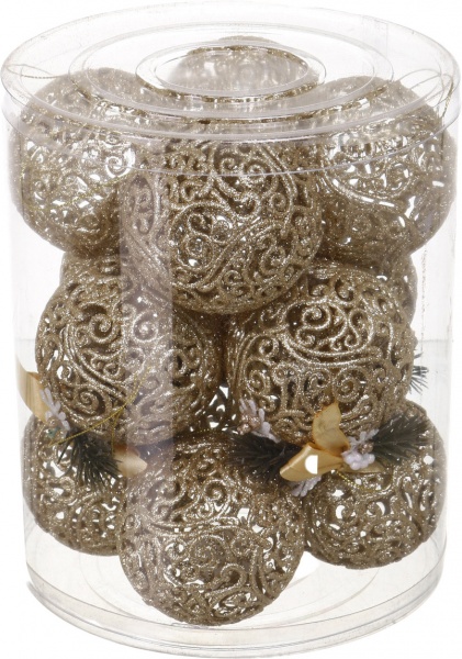 Набір ялинкових куль Комплект № 73 d 80 мм 12 шт./уп.