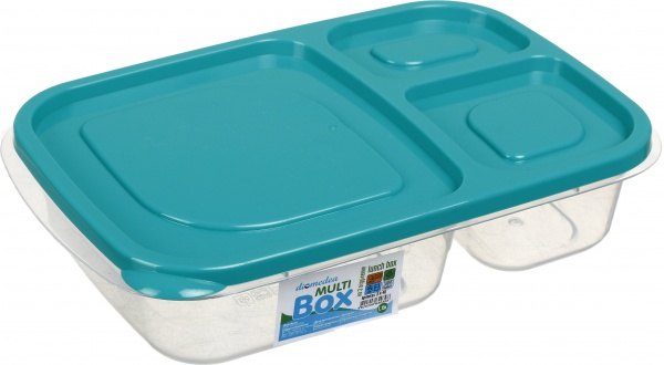 Ланч-бокс з кольоровою кришкою на 3 відділення №40 DIOMEDEA