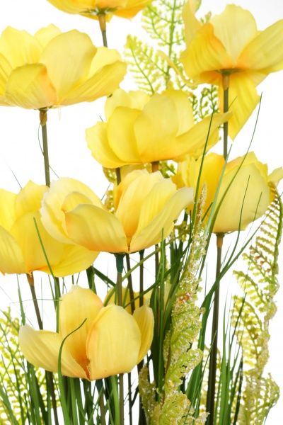 Цветочная композиция искусственная Хризантема желтая 13 цветов 60 см