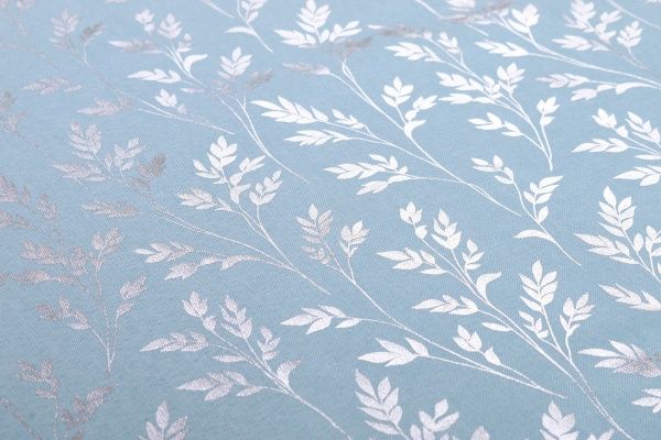 Скатерть Листочки 140x220 см голубой Luna 