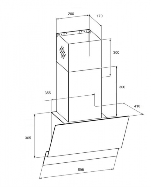 Вытяжка Jantar VRR 750 LED 60 BL