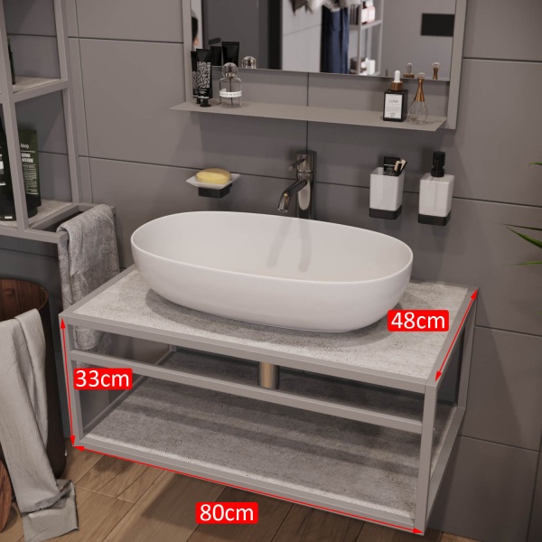 Тумба під умивальник Altstahl Tero 0 (766x330x466) сіра