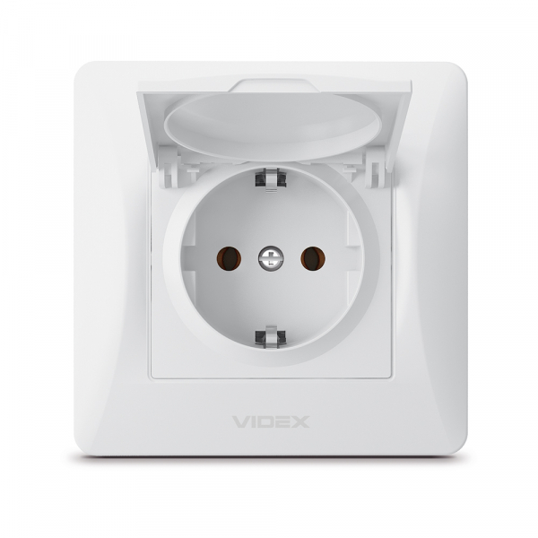 Розетка із заземленням Videx Binera IP20 білий VF-BNSK1GС-W