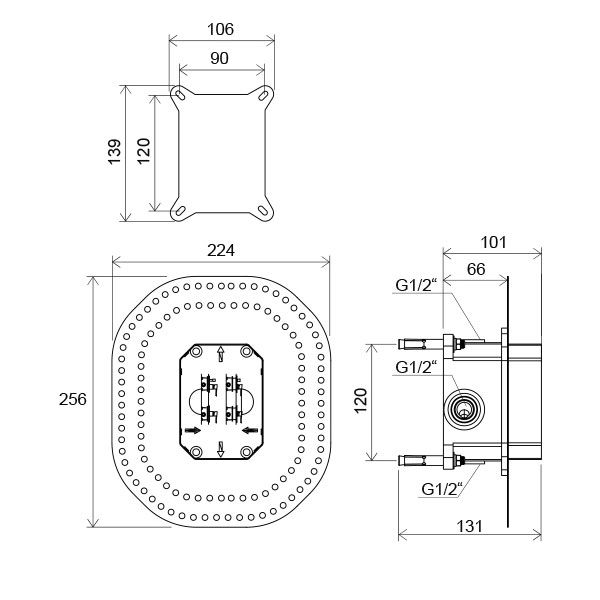 Прихована частина змішувача Ravak RB 070.50 X070052