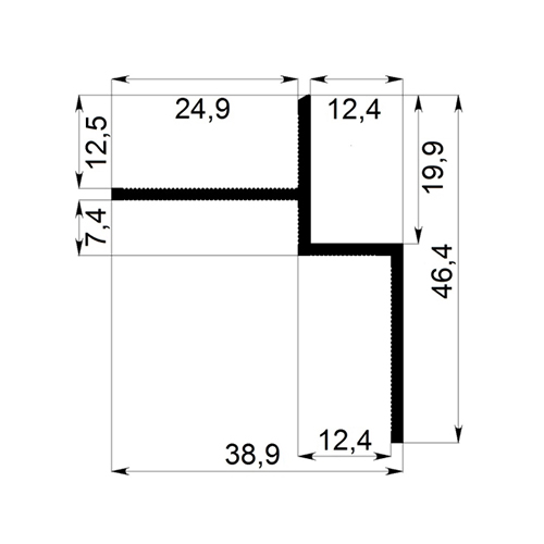 Профиль теневого шв АЛЮПРО ПАС-3251 RAL-9005 мат 3м