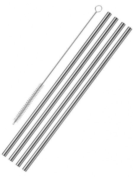 Трубочки для коктейлей с щеточкой 4 шт прямые Westmark