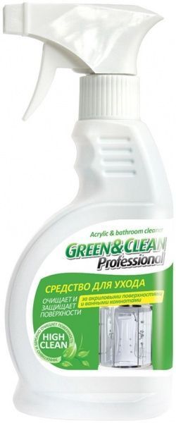 Засіб Green&Clean для догляду за акриловими поверхнями, душовими кабінами та ванними кімнатами Professional 0,35 л