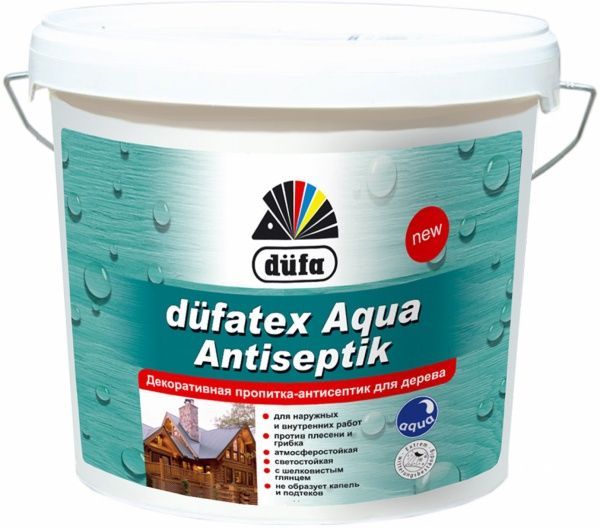 Пропитка Dufa dufatex Aqua Antiseptik каштан шелковистый глянец 10 л