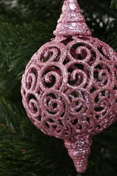 Шар новогодний HFK722P d 80 мм розовый