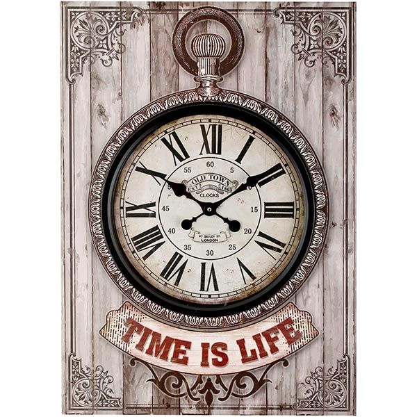 Годинник настінний Time is life сірий 50x70 см