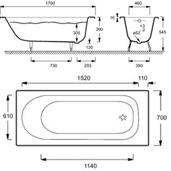Ванна чавунна Jacob Delafon Soissons E 2921-00 170x70