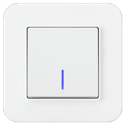 Выключатель одноклавишный Gunsan RADIUS с подсветкой 10 А 250В белый 01 37 93 00 100 102