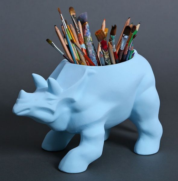 Кашпо Animal Land Тріцератопс блакитний 00531 Дон Пион