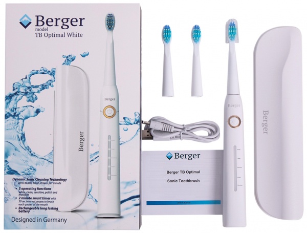 Электрическая зубная щетка Berger Optimal White+Case