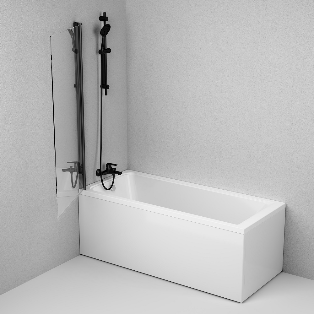 Шторка для ванни AM.PM Gem W90UBS-D080-140BT, поворотна