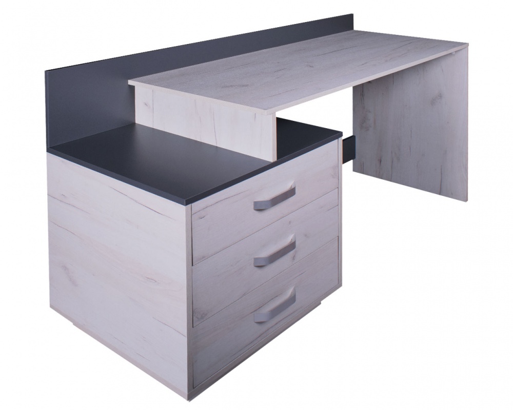 Стол письменный DC Палермо 835х1380х516 мм дуб крафт белый/графит/дуб крафт белый