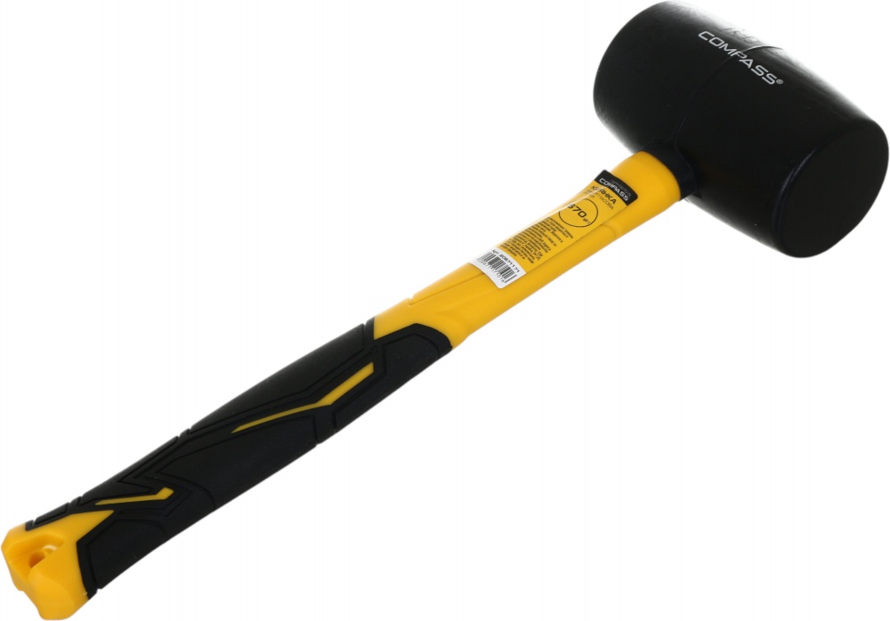 Киянка Compass 670 г черная резина фибергласовая ручка CP-RH0670-BL