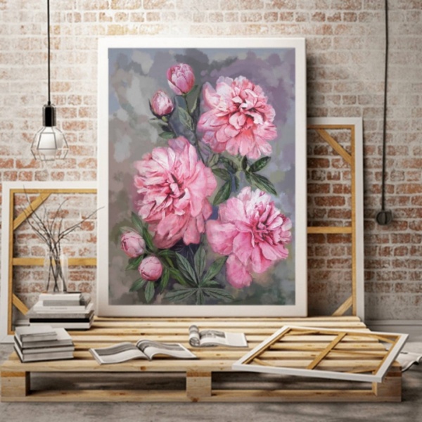 Репродукция Букет розовых пионов 60x80 см Арт Фемелі 
