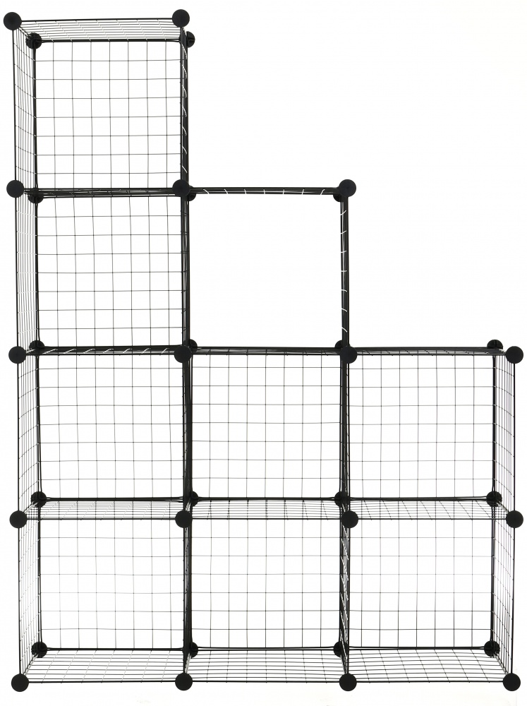 Стелаж дротяний куб metal сubes storage 9 полиць 1105х1105х370 мм чорний