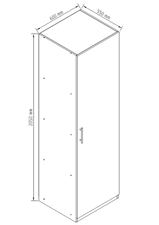 Шкаф Світ Меблів Solo 2050х600х550 мм дуб сонома / дуб сонома