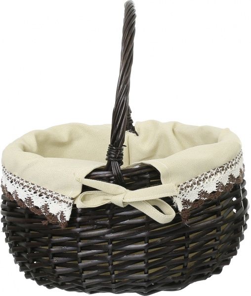 Корзинка плетеная с текстилем 29х22х17/33 см EBE18-10-2 