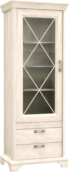 Витрина Forte Meble 1d2s KASHMIR KSMV73 D43 пиния белая 
