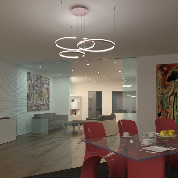 Светильник светодиодный Strotskis Gap LED пульт ДУ/Wi-Fi 160 Вт никель/сатин 90280/3 (сатинований нікель) 