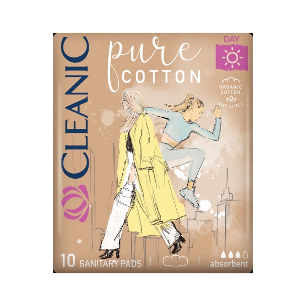 Прокладки ежедневные Cleanic Pure Cotton 3 капли 10 шт.