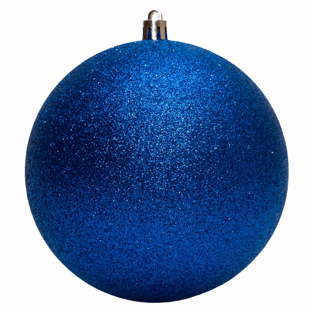 Шар новогодний D 12 см синий глиттер d 120 мм синий 892418