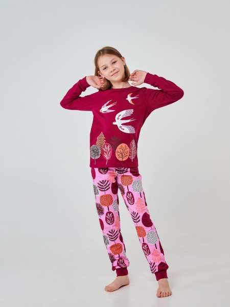 Піжама для дівчаток Smil 104696 р.128 бордовий 104696 