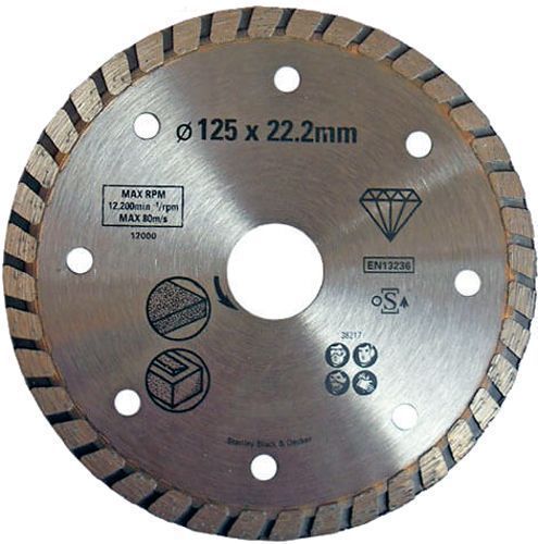 Диск алмазний відрізний Stanley Turbo 125x22,2 камінь, кераміка STA38217