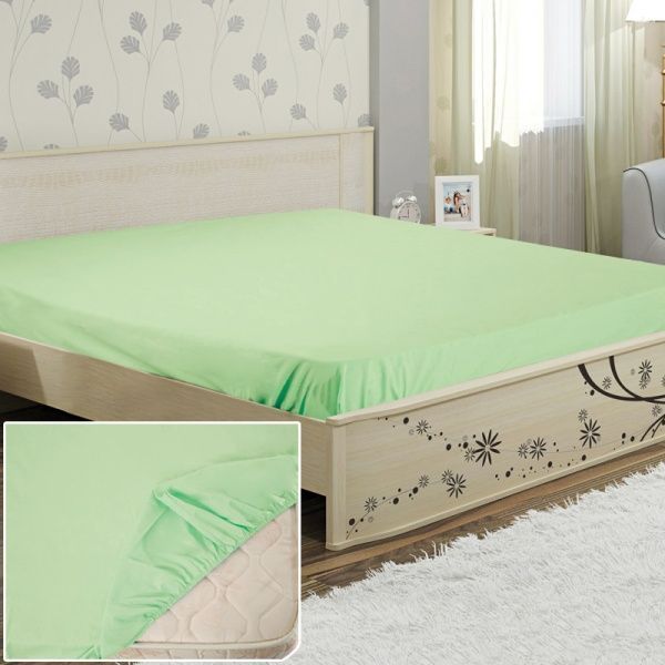 Простынь на резинке 160x200 см салатовый Ярослав 