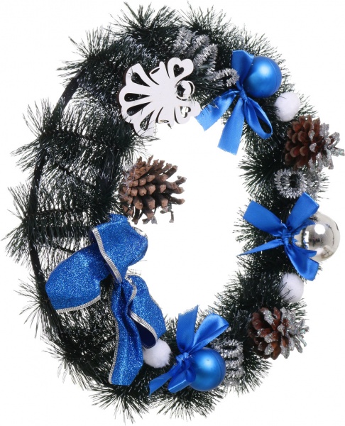 Вінок різдвяний з прикрасами колір в асортименті d370 мм 