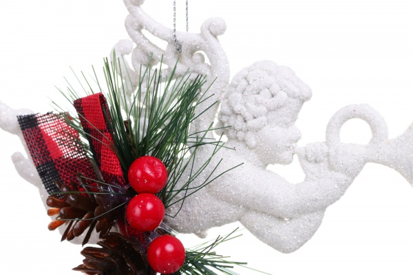 Декоративная подвеска Ангел 13x8x3,5 см белый LD21033