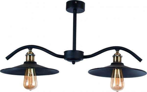 Люстра потолочная Геотон НСБ 02-2х60-187 Лофт-Р2 2xE27 черный 47613 