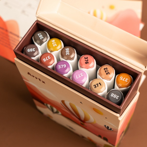 Набір маркерів Arrtx Alp ASM-02-SK02 12 кольорів відтінки шкіри LC302604 