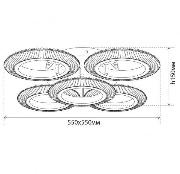Люстра світлодіодна Hopfen 90 Вт хром ROMANTIC 4+1B 90W 