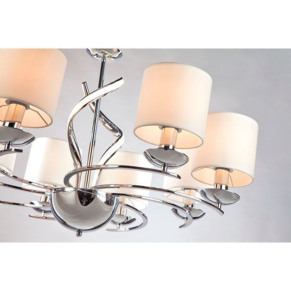 Люстра подвесная Strotskis Contessa пульт ДУ LED 16 Вт 8x40 Вт E14 хром/белая 422/8