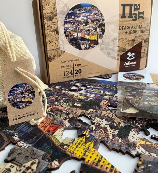 Пазл дерев'яний Вражаюча Норвегія 300х300 мм ZABAVA 