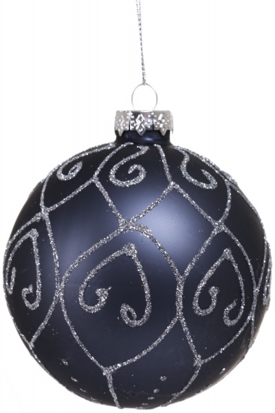 Ялинкова іграшка у формі кулі блакитна 8 см ACT405160 