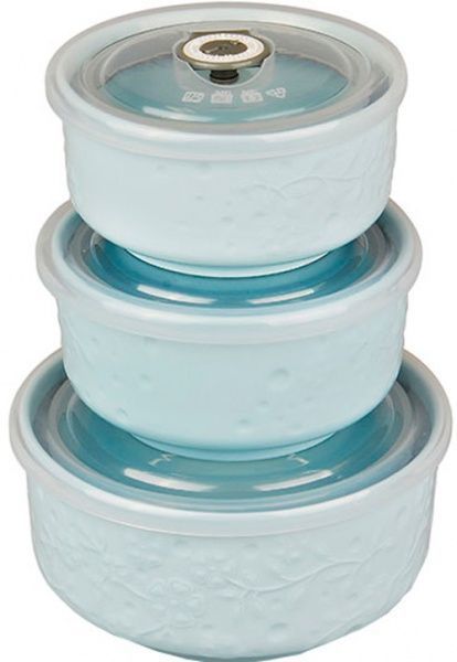 Набор салатников с крышками Blue 3 шт. Lefard