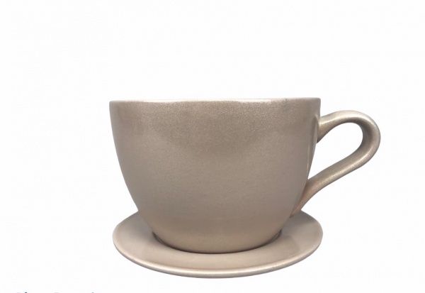 Горщик керамічний Чашка з підставкою круглий 1 л капучино 