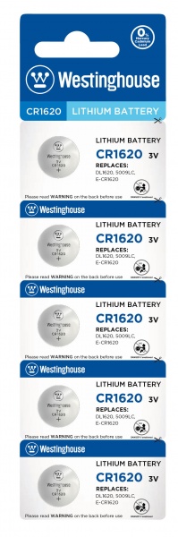 Батарейки Westinghouse Lithium CR1620 5 шт. (CR1620-BP5) 