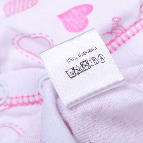 Боди для девочки Фламинго 44 159-127 р.68 белый с рисунком 